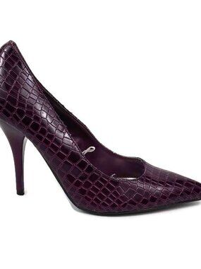 Dollhouse Stiletto Heels Purple Snakeskin Print Size 6